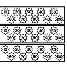 Rakamların Görselleri: 50, 40, 30, 20, 10, 0