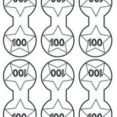 100 Sayısı ve Yıldız Etiketi Şablonu
