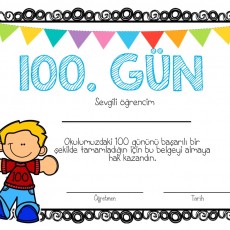 100 Gün Başarı Belgesi - Eğitici Materyal