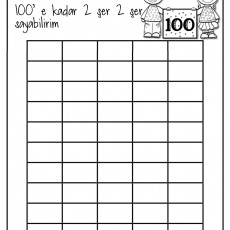 100'e Kadar 2 Şer 2 Şer Sayabilirim - Matematik Etkinliği