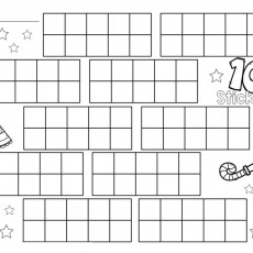 100 Sticker Chart with Stars and Party Elements