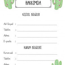 Kişisel ve Kurum Bilgileri İçin Form Taslağı
