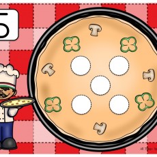 Pizza Preparation Learning Material - Number 5 - Counting and Shapes