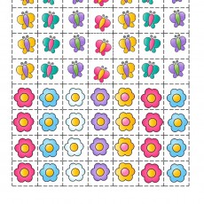 Renkli Kelebekler ve Çiçekler 7x7 Eğitici Grafik