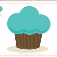 Mavi Kremalı Kek (Cupcake) Çizimi - Eğitim Materyali