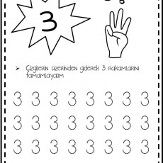 Üç Rakamı Öğrenme Etkinliği