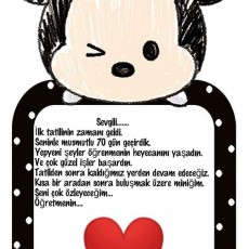Mickey Mouse Temalı İlk Tatil Mesajı 70 Gün Eğlence