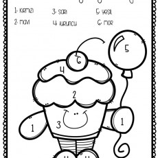 Renkli Cupcake Boyama Etkinliği - Rakamlarla Renk Eşleştirme