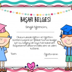 Başarı Belgesi - Öğrenci Başarısını Kutlama Sertifikası