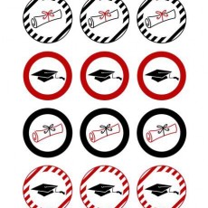 Eğitim Temalı İkon Seti: Mezuniyet Belgesi ve Mortar Board Sembolleri (3x4)