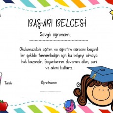 Okul Başarı Belgesi - Eğitim Sertifikası