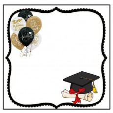Graduation Celebration Invitation with Balloons and Cap