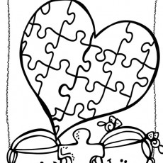 Dünya Otizm Farkındalık Günü (2 Nisan) Puzzle Kalp Resmi