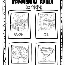 Afet Eğitimi ve Hazırlık Günü (12 Kasım) - Yangın, Sel, Deprem, Hortum Konulu Eğitim Materyali