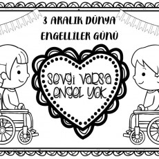 3 Aralık Dünya Engelliler Günü Afişi: Sevgi Varsa Engel Yok