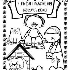 4 Ekim Hayvanları Koruma Günü - Çocuklar İçin Eğitici Boyama Etkinliği
