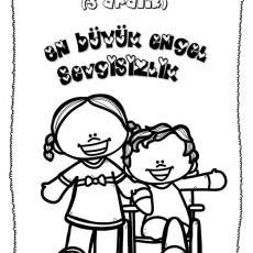 Dünya Engelliler Günü Etkinliği (3 Aralık) - Sevgi ve Dayanışma Temalı Boyama Sayfası