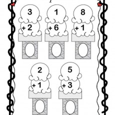 Toplama İşlemleri İçin Buz İkramları: 3+2, 1+6, 8+1, 2+1, 5+3