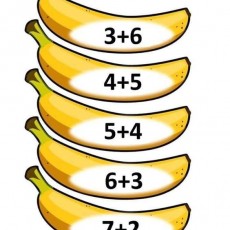 Meyvelerle Toplama İşlemleri: 3+6, 4+5, 5+4, 6+3, 7+2