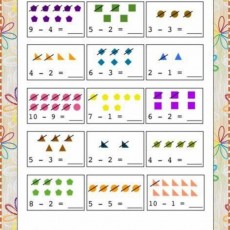 Nesnelerle Çıkarma: Matematiksel İşlemlerin Tanıtımı (9-4, 5-2, 3-3, 4-2, 6-3, 2-1, 10-9, 7-1, 6-2, 5-3, 2-2, 4-4, 8-2, 5-5, 10-1)