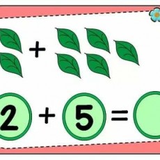 Matematik Problemi: 2 Artı 5 Eşittir Yeşil Daireler ile Yapraklar