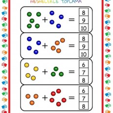 Nesnelerle Toplama Aktivitesi: Renkli M&M'ler ve Sayılarla Eğlenceli Matematik Öğrenimi (8+9=10, 8+9=10, 6+7=8, 6+7=8)
