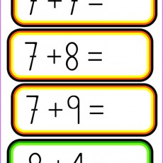 Toplama İşlemleri Çalışma Sayfası: 7 + 7, 7 + 8, 7 + 9, 8 + 1