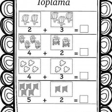 Toplama Çalışma Sayfası - Temel Matematik Egzersizleri (2 + 3, 4 + 2, 4 + 3, 5 + 2)