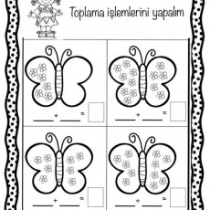 Toplama İşlemleri İçin Kelebek Temalı Eğitsel Materyal