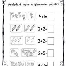 Toplama İşlemleri Eğitici Materyali 4+1, 2+2, 3+2, 2+5, 4+2