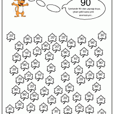 90 Sayı Boyama Çalışma Sayfası