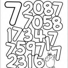 NUMBER SCRAMBLE: Find and Color the Number 7 in Various Positions (Includes numbers 7, 2, 0, 8, 5, 1, 3, 4)