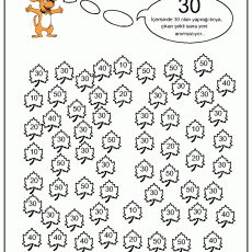 Eğitsel Çalışma Sayfası: Sayılar ve Renkler - 30 Sayısı İle İlgili Aktiviteler (30 - otuz)