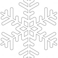 Dotted Snowflake Outline for Coloring