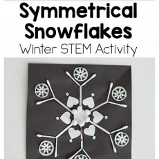 Symmetrical Snowflakes: Winter STEM Activity - Educational Craft Using Cotton Swabs and Decorative Elements