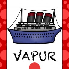 VAPUR - 1 adet gemi resmi ile su taşıma aracı