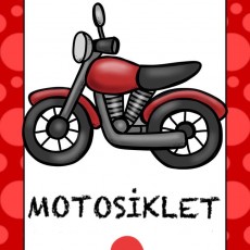 MOTOSİKLET-Red Motorbike İllüstrasyonu