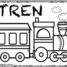 Tren Eğitici Boyama Sayfası - Rakam 1 (Büyük Harf T, R, E, N)