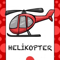 Kırmızı Helikopter Eğitici Kartı
