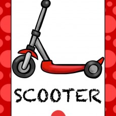 Kırmızı Scooter Eğitici Kartı