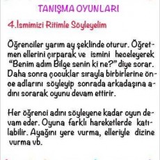 Tanıma Oyunları: Ritimle İsim Söyleme Etkinliği