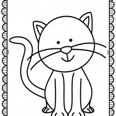Sevimli Kedi Boyama Sayfası