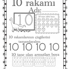 10 Rakamı Eğitsel Materyali: Çizim ve Boyama Etkinlikleri