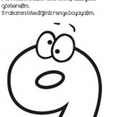 9 Rakamı Eğlenceli Boyama Aktivitesi