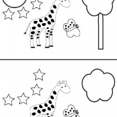 Giraffe and Butterfly Coloring Activity: Learning Shapes and Nature