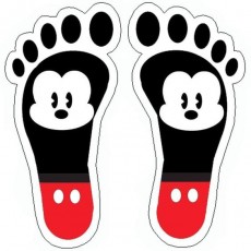 Mickey Mouse Temalı Ayak İzi Grafik Tasarımı - 2 Adet