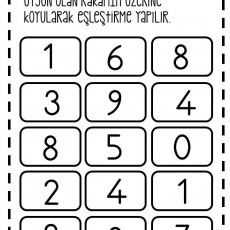 Rakam Eşleştirme Aktivitesi: 0'dan 9'a Kesirli Kartlarla Öğrenme