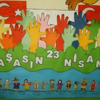 kagit işleri ,artık materyal ,sınıf süsü(908)
