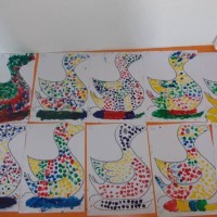 Kağıt katlama buruşturma, yuvarlama, sulu boya (535)