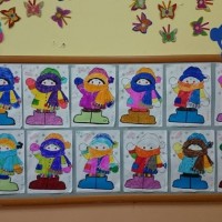 okul öncesınde kağit işler, duvar süsü ,davetiye kartları ,suluboya çalişması (5239)